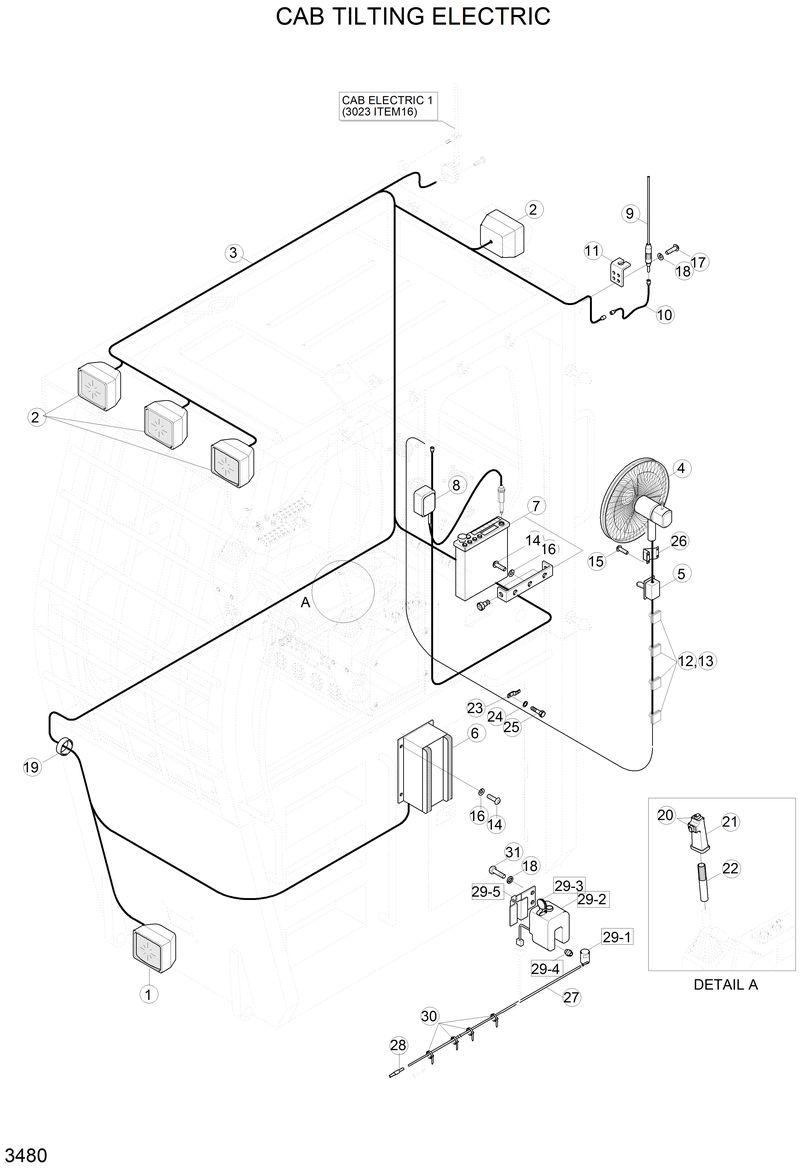 Схема запчастей Hyundai R210LC3LL - CAB TILTING ELECTRIC 