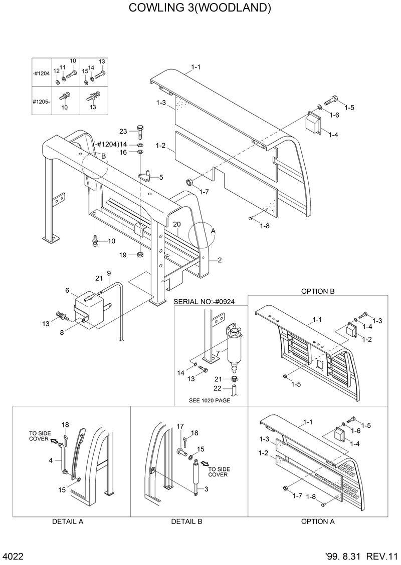 Схема запчастей Hyundai R210LC3LL - COWLING 3(WOODLAND) 