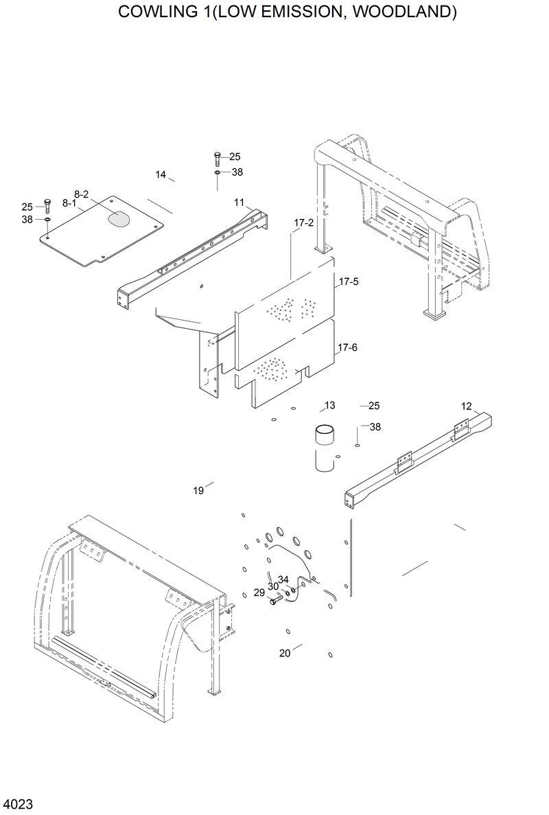 Схема запчастей Hyundai R210LC3LL - COWLING 1(LOW EMISSION, WOODLAND) 