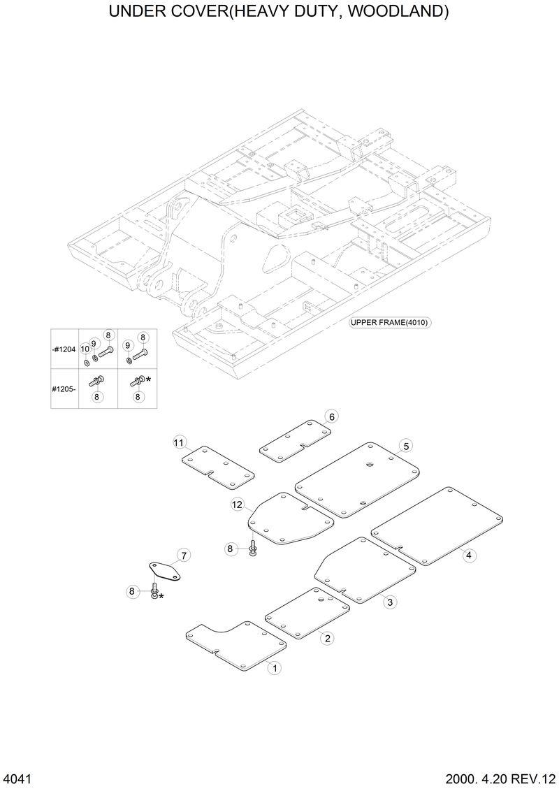 Схема запчастей Hyundai R210LC3LL - UNDER COVER(HEAVY DUTY, WOODLAND) 