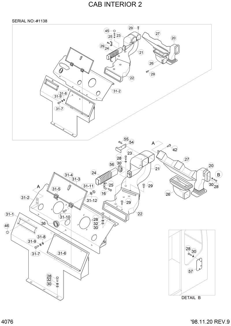 Схема запчастей Hyundai R210LC3LL - CAB INTERIOR 2 