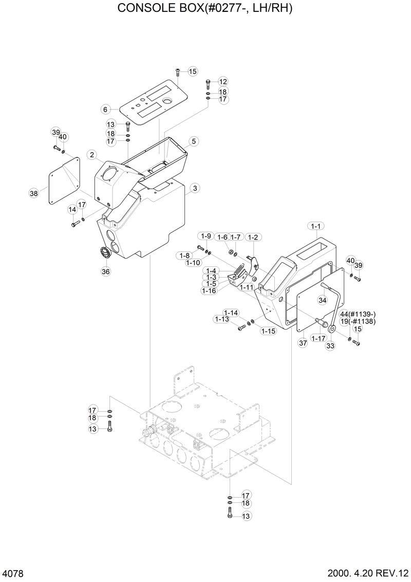 Схема запчастей Hyundai R210LC3LL - CONSOLE BOX(LH/RH) 