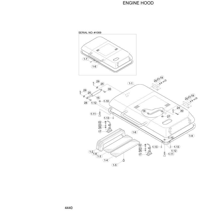 Схема запчастей Hyundai R210LC3LL - ENGINE HOOD 
