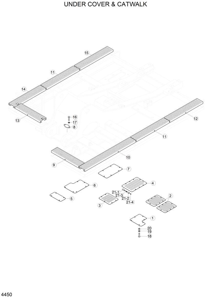 Схема запчастей Hyundai R210LC3LL - UNDER COVER &amp; CATWALK 