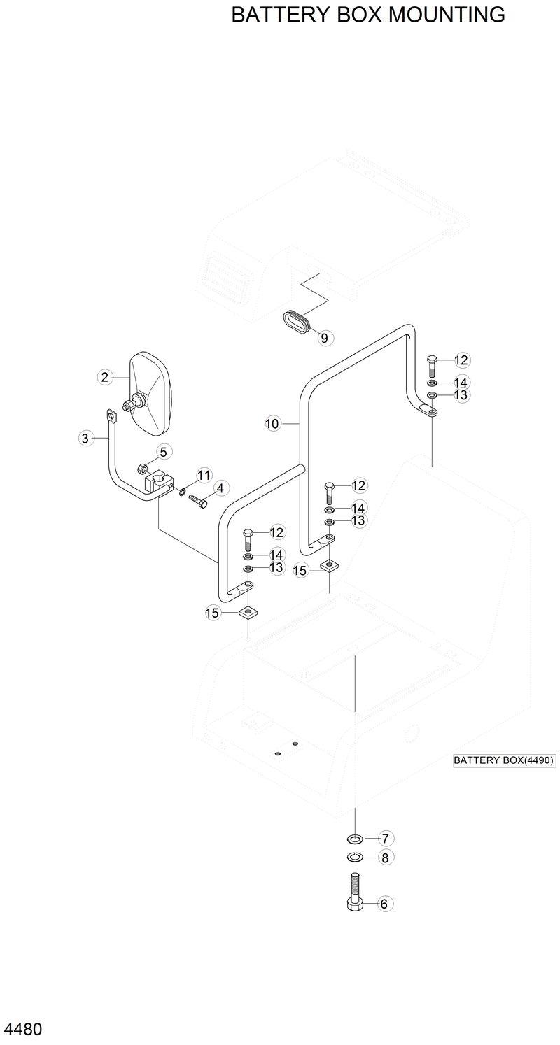 Схема запчастей Hyundai R210LC3LL - BATTERY BOX MOUNTING 