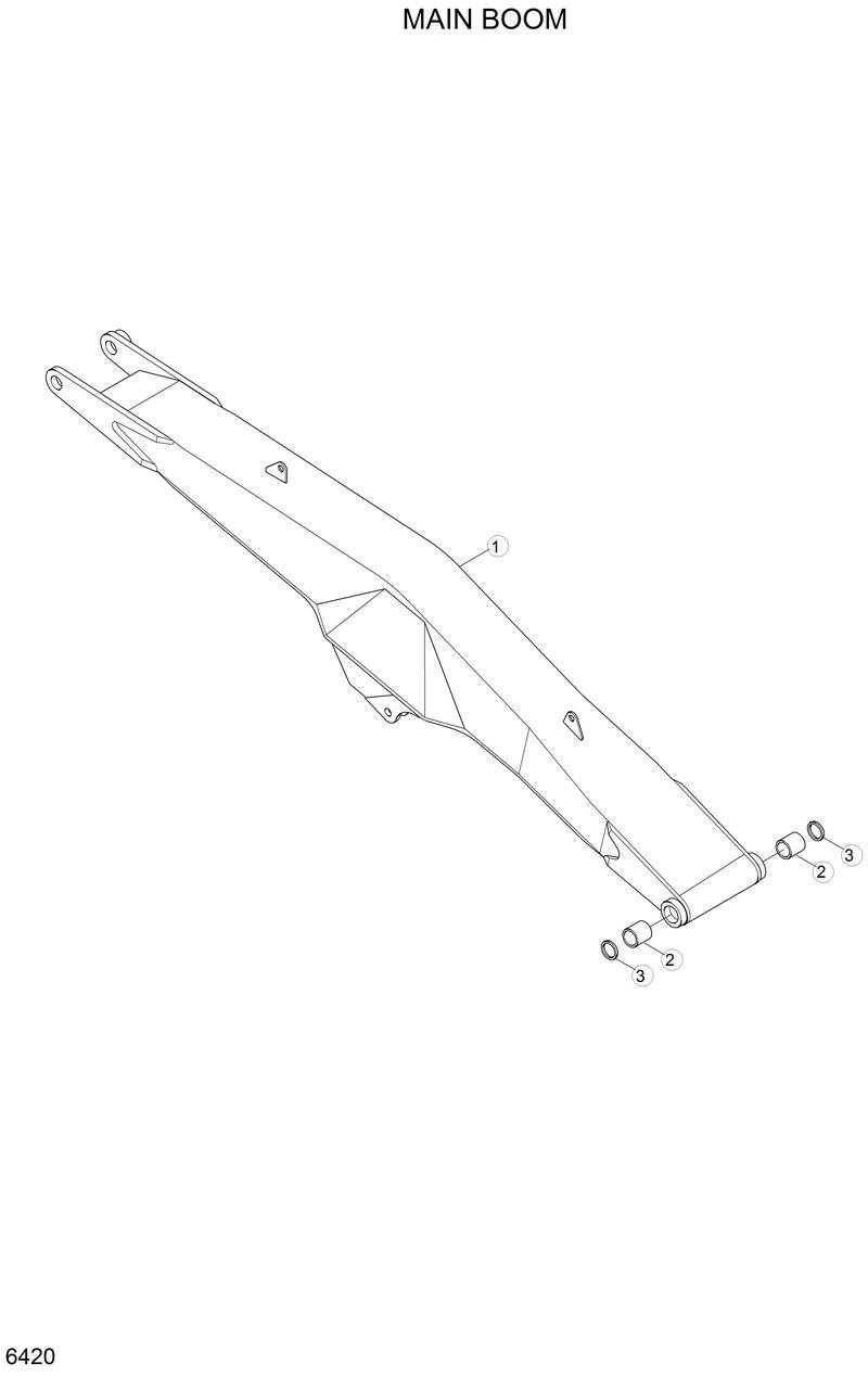 Схема запчастей Hyundai R210LC3LL - MAIN BOOM 