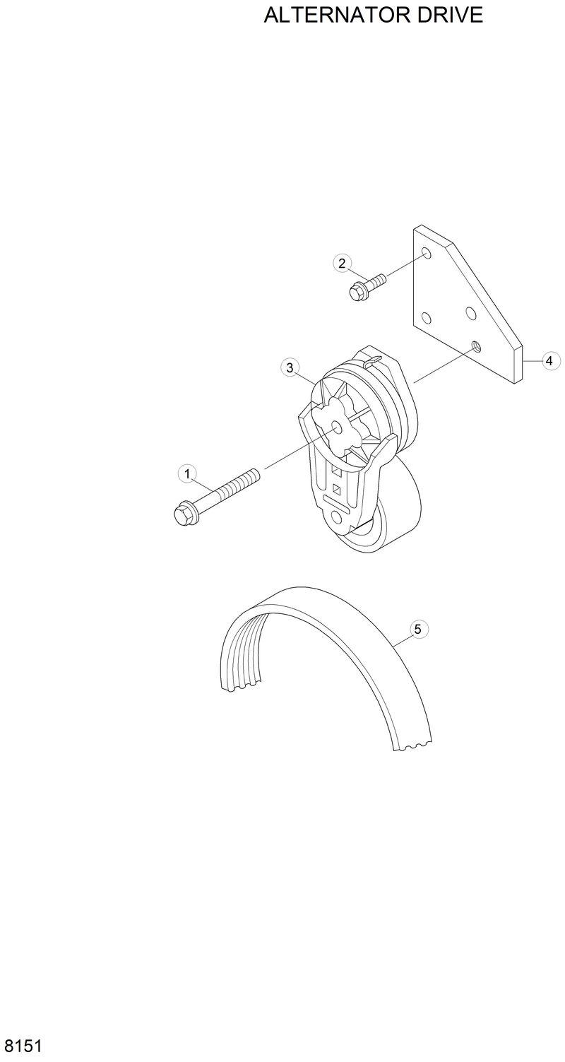 Схема запчастей Hyundai R210LC3LL - ALTERNATOR DRIVE 