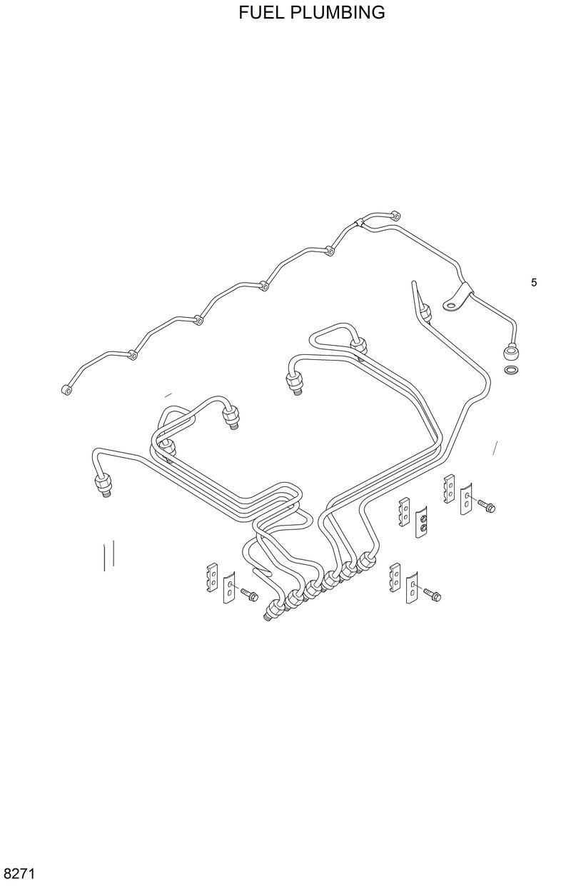 Схема запчастей Hyundai R210LC3LL - FUEL PLUMBING 