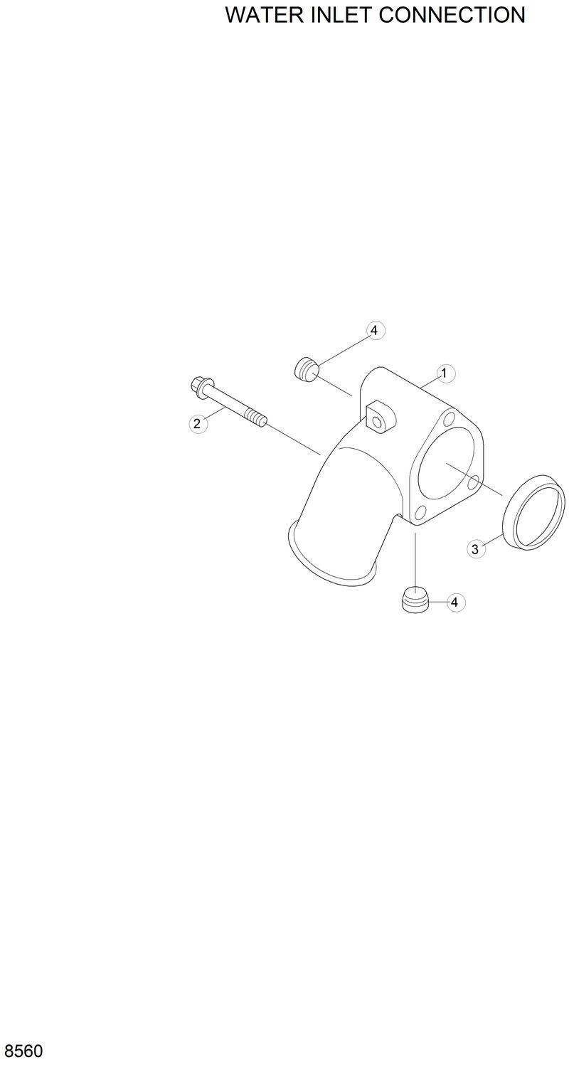 Схема запчастей Hyundai R210LC3LL - WATER INLET CONNECTION 