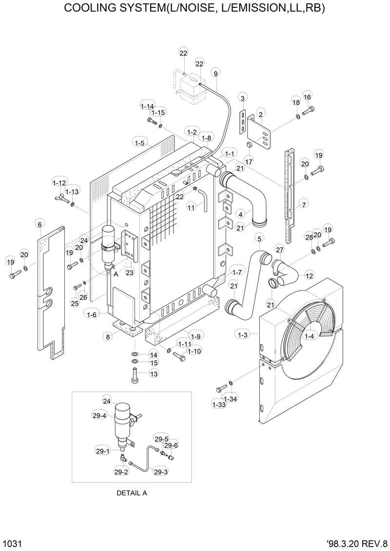 Схема запчастей Hyundai R290LC3LL - COOLING SYS(L/NOISE,L/EMISSION,LL,RB) 