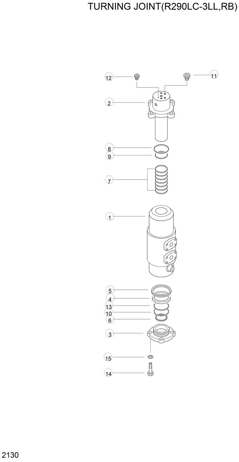 Схема запчастей Hyundai R290LC3LL - TURNING JOINT(R290LC-3LL,RB) 