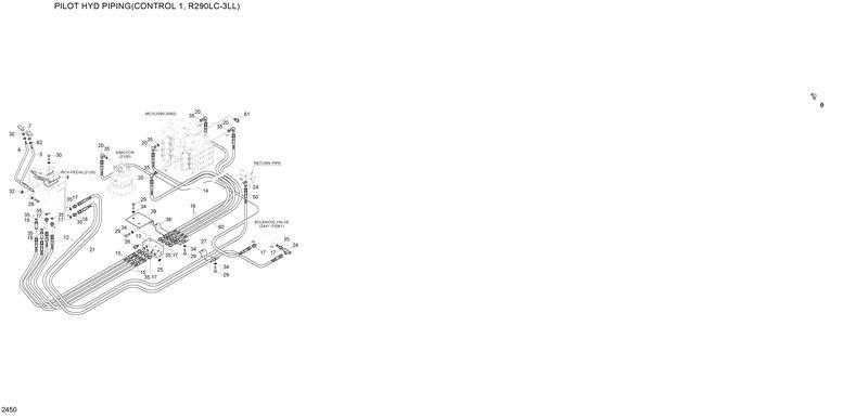 Схема запчастей Hyundai R290LC3LL - PILOT HYD PIPING(CONTROL 1, R290LC-3LL) 