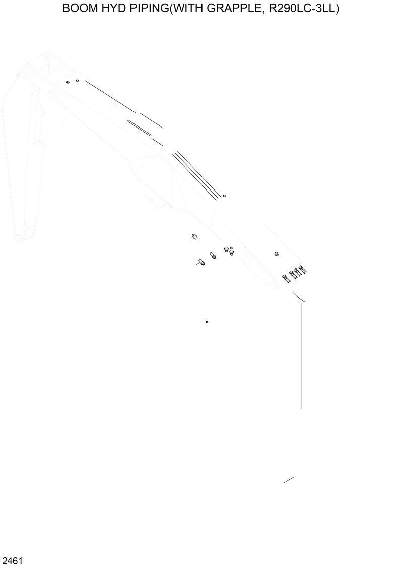 Схема запчастей Hyundai R290LC3LL - BOOM HYD PIPING(WITH GRAPPLE,R290LC-3LL) 