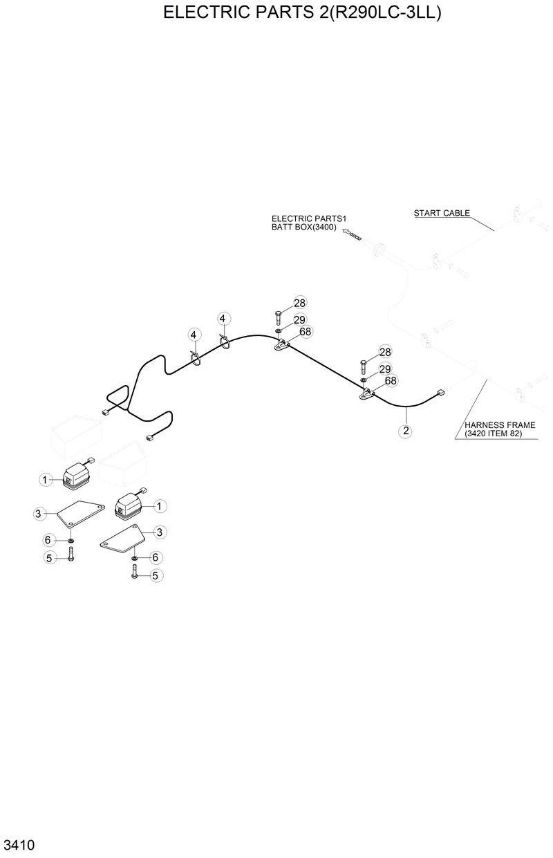 Схема запчастей Hyundai R290LC3LL - ELECTRIC PARTS 2(R290LC-3LL) 