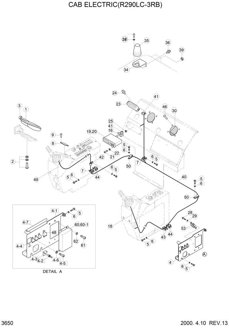 Схема запчастей Hyundai R290LC3LL - CAB ELECTRIC(R290LC-3RB) 