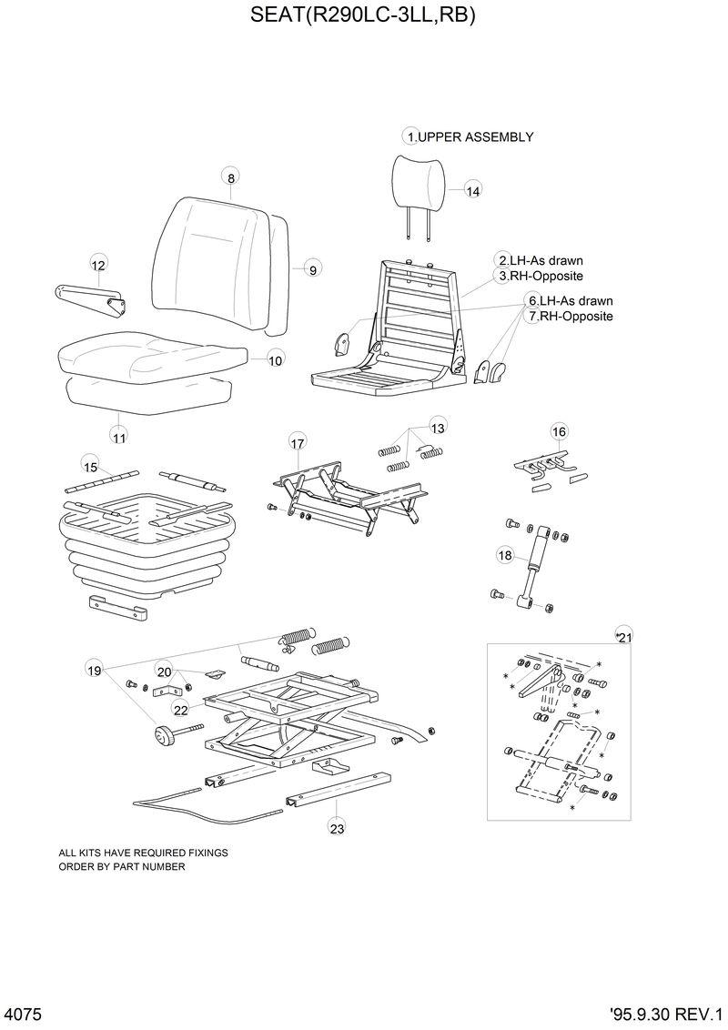 Схема запчастей Hyundai R290LC3LL - SEAT(R290LC-3LL,RB) 