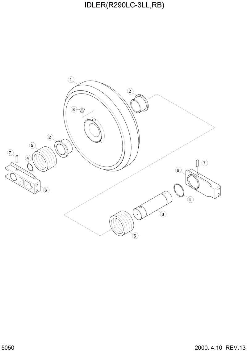 Схема запчастей Hyundai R290LC3LL - IDLER(R290LC-3LL,RB) 