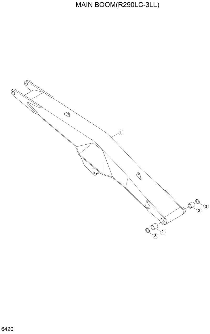 Схема запчастей Hyundai R290LC3LL - MAIN BOOM(R290LC-3LL) 