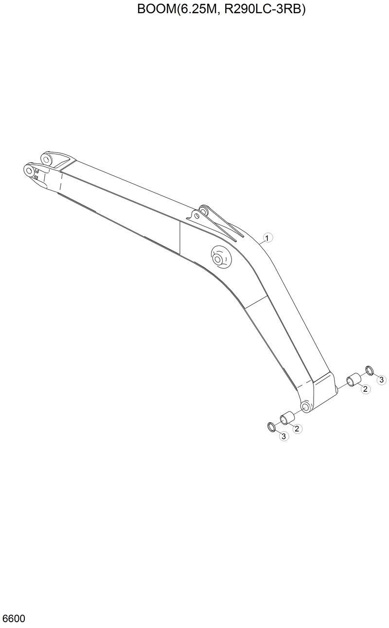 Схема запчастей Hyundai R290LC3LL - BOOM(6.25M, R290LC-3RB) 