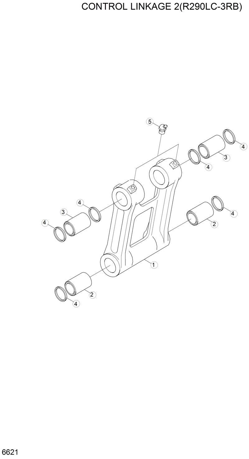 Схема запчастей Hyundai R290LC3LL - CONTROL LINKAGE 2(R290LC-3RB) 