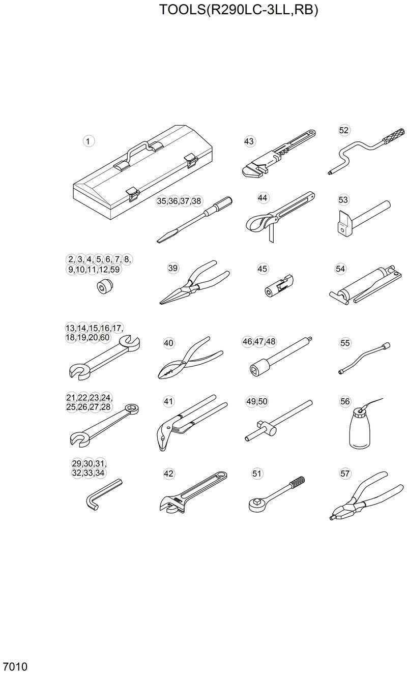 Схема запчастей Hyundai R290LC3LL - TOOLS(R290LC-3LL,RB) 