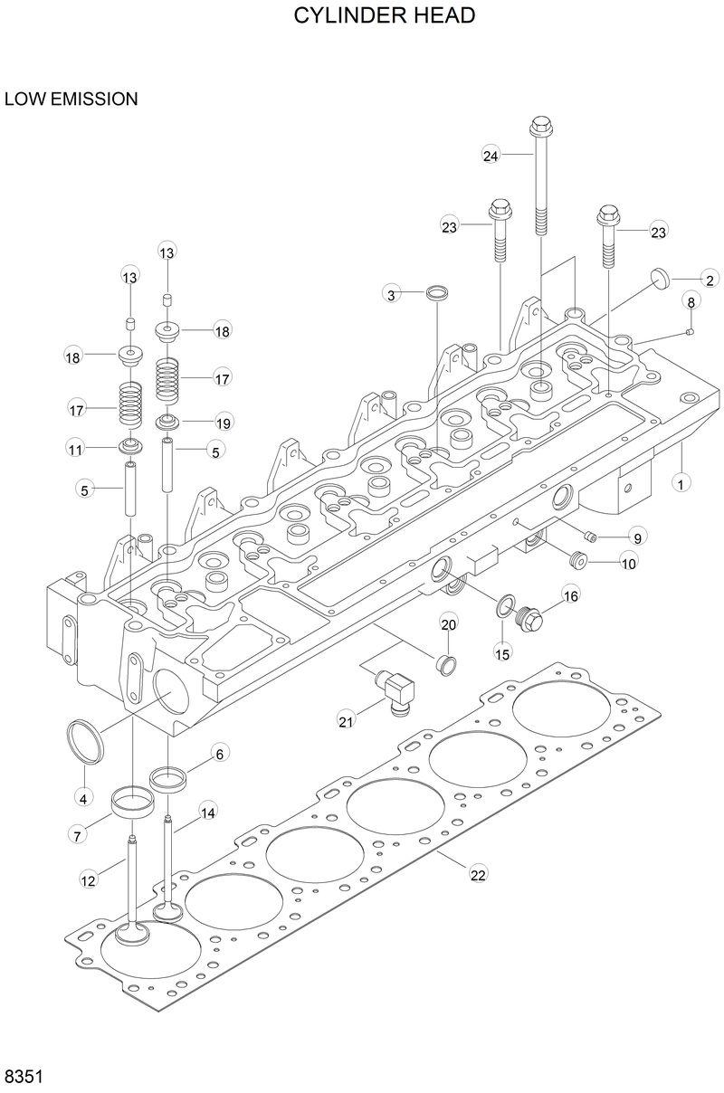 Схема запчастей Hyundai R290LC3LL - CYLINDER HEAD 