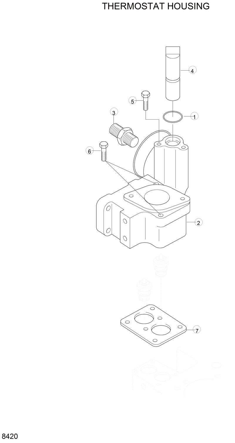 Схема запчастей Hyundai R290LC3LL - THERMOSTAT HOUSING 