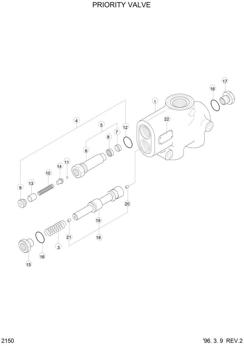 Схема запчастей Hyundai HL17C - PRIORITY VALVE 