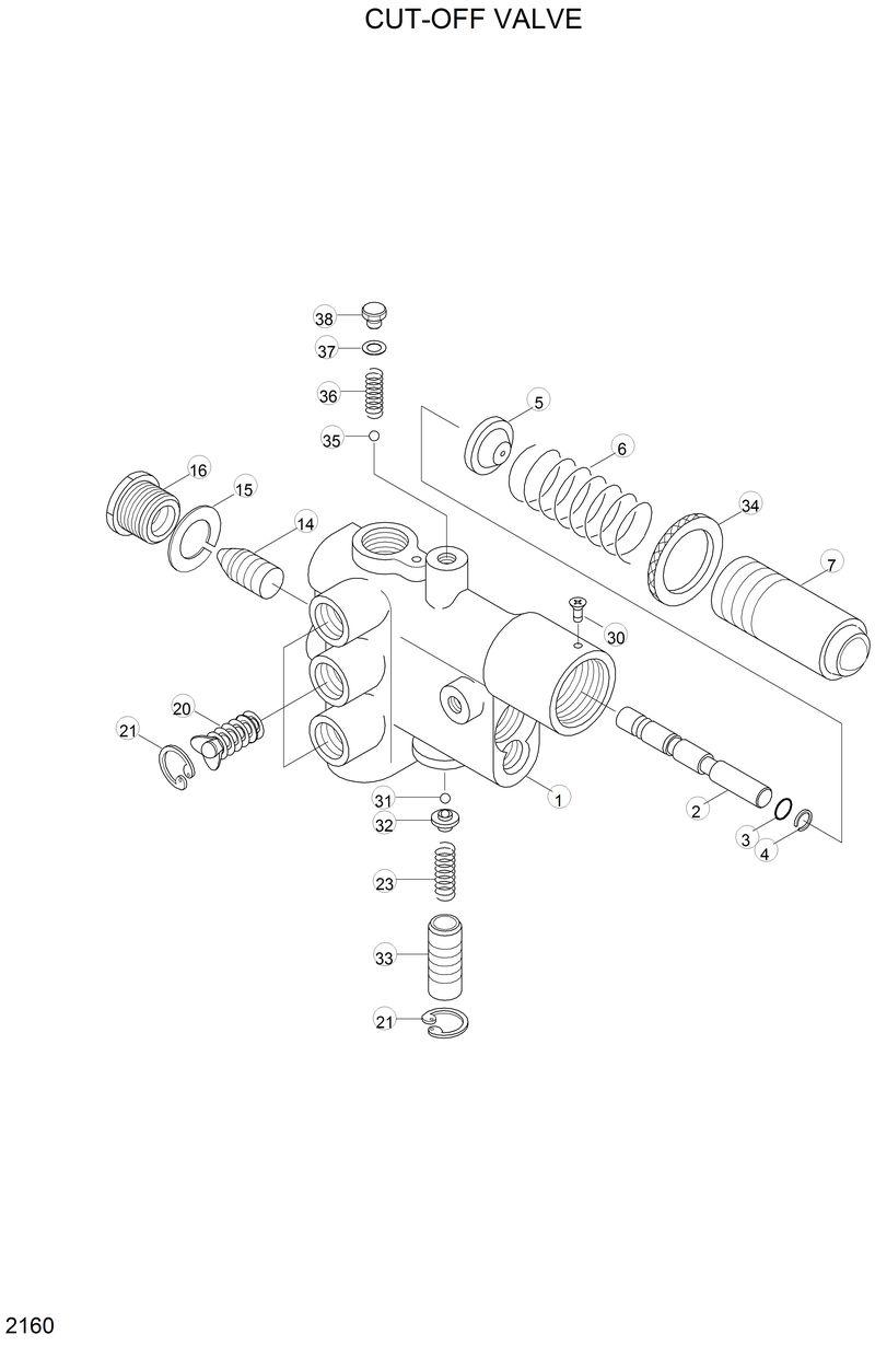 Схема запчастей Hyundai HL17C - CUT OFF VALVE 