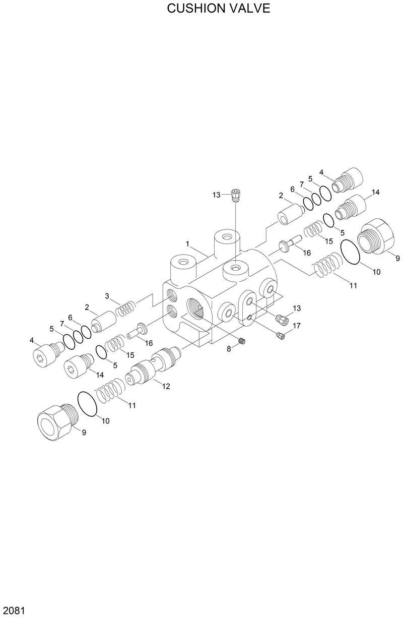 Схема запчастей Hyundai HL17C - CUSHION VALVE 