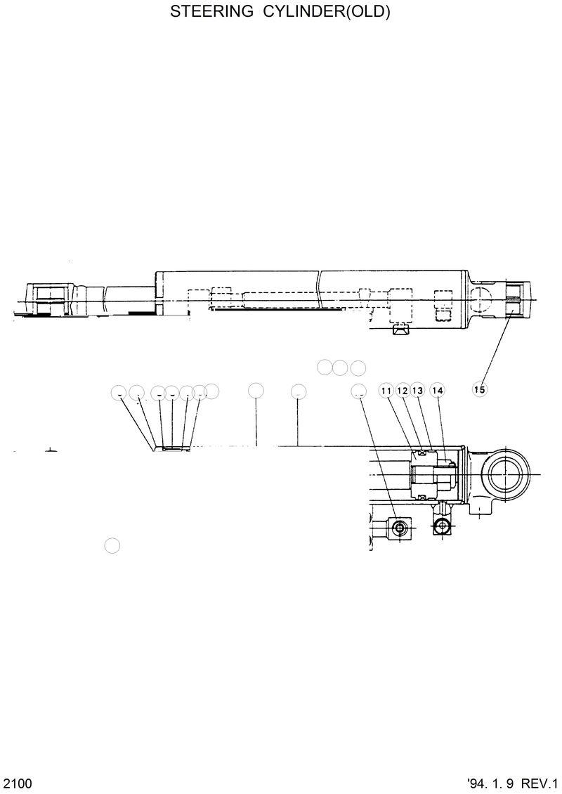 Схема запчастей Hyundai HL17C - STEERING CYLINDER(-#0297) 