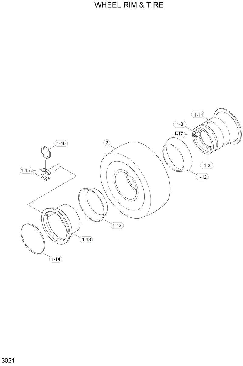 Схема запчастей Hyundai HL17C - WHEEL RIM &amp; TIRE 