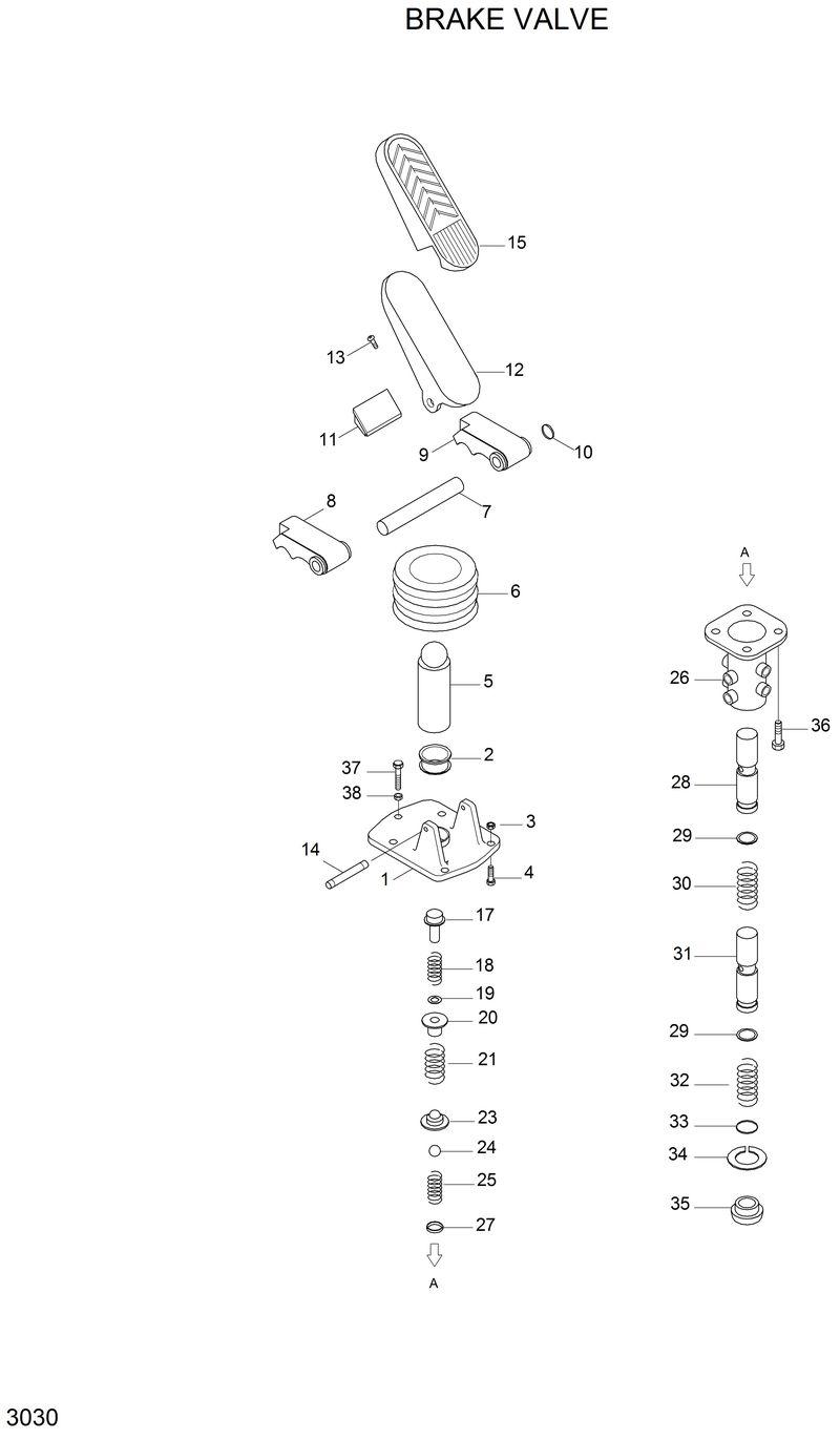 Схема запчастей Hyundai HL17C - BRAKE VALVE 