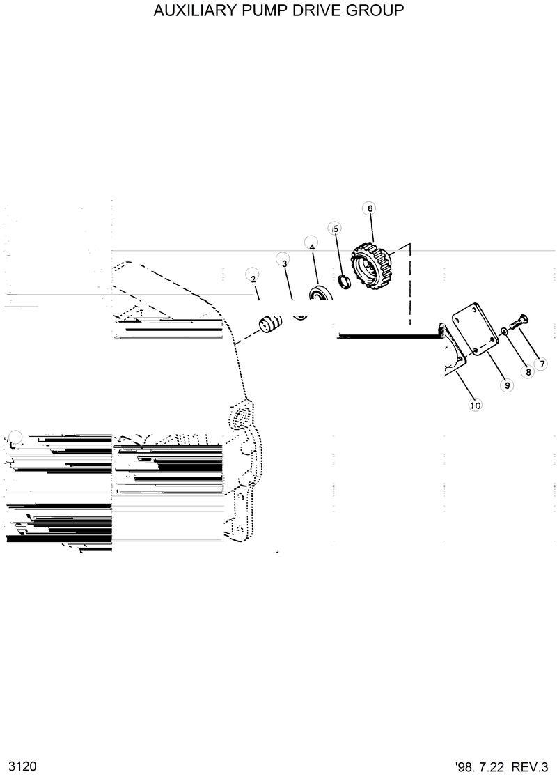 Схема запчастей Hyundai HL17C - AUXILIARY PUMP DRIVE GROUP 