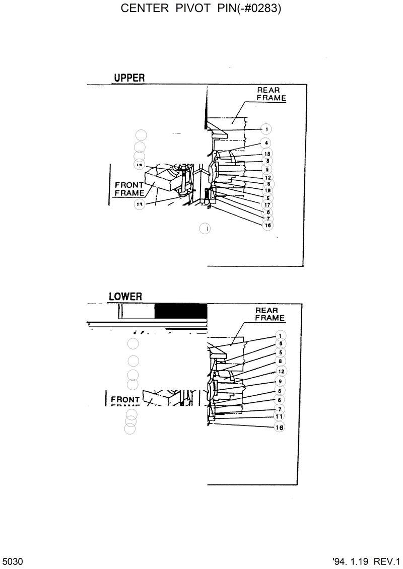 Схема запчастей Hyundai HL17C - CENTER PIVOT PIN(-#0283) 