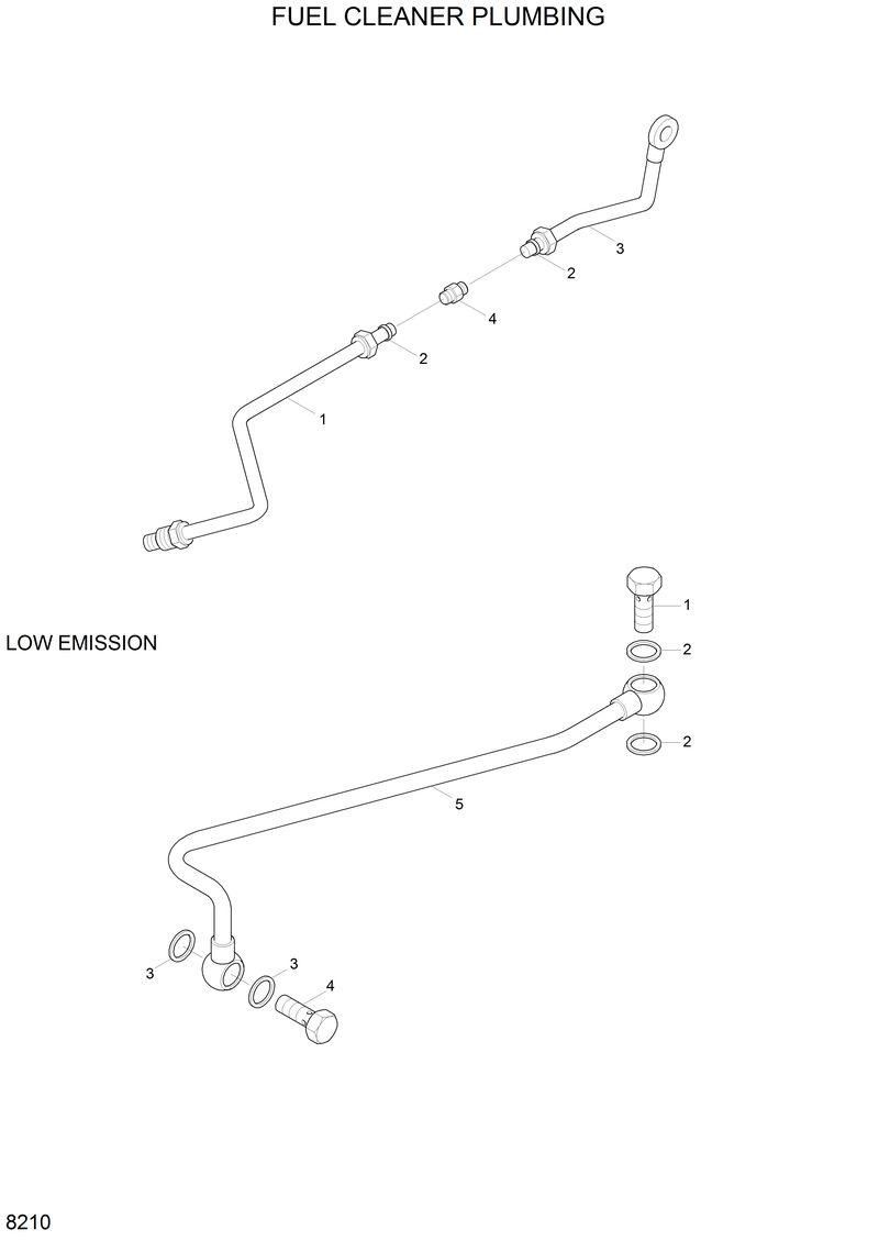 Схема запчастей Hyundai HL17C - FUEL FILTER PLUMBING 