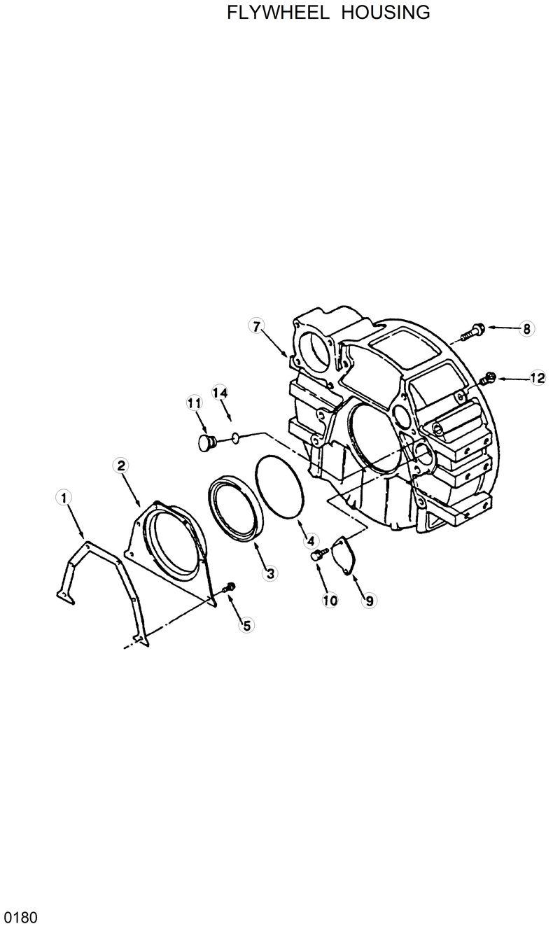 Схема запчастей Hyundai HL17C - FLYWHEEL HOUSING 