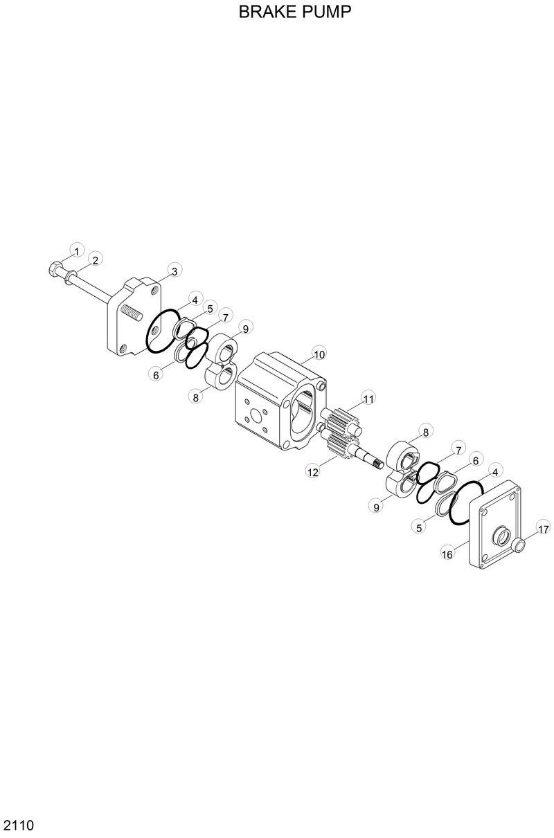 Схема запчастей Hyundai HL25C - BRAKE PUMP 