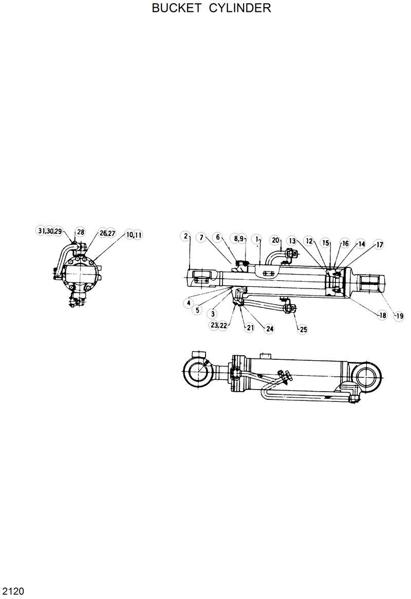 Схема запчастей Hyundai HL25C - BUCKET CYLINDER(-#0273) 