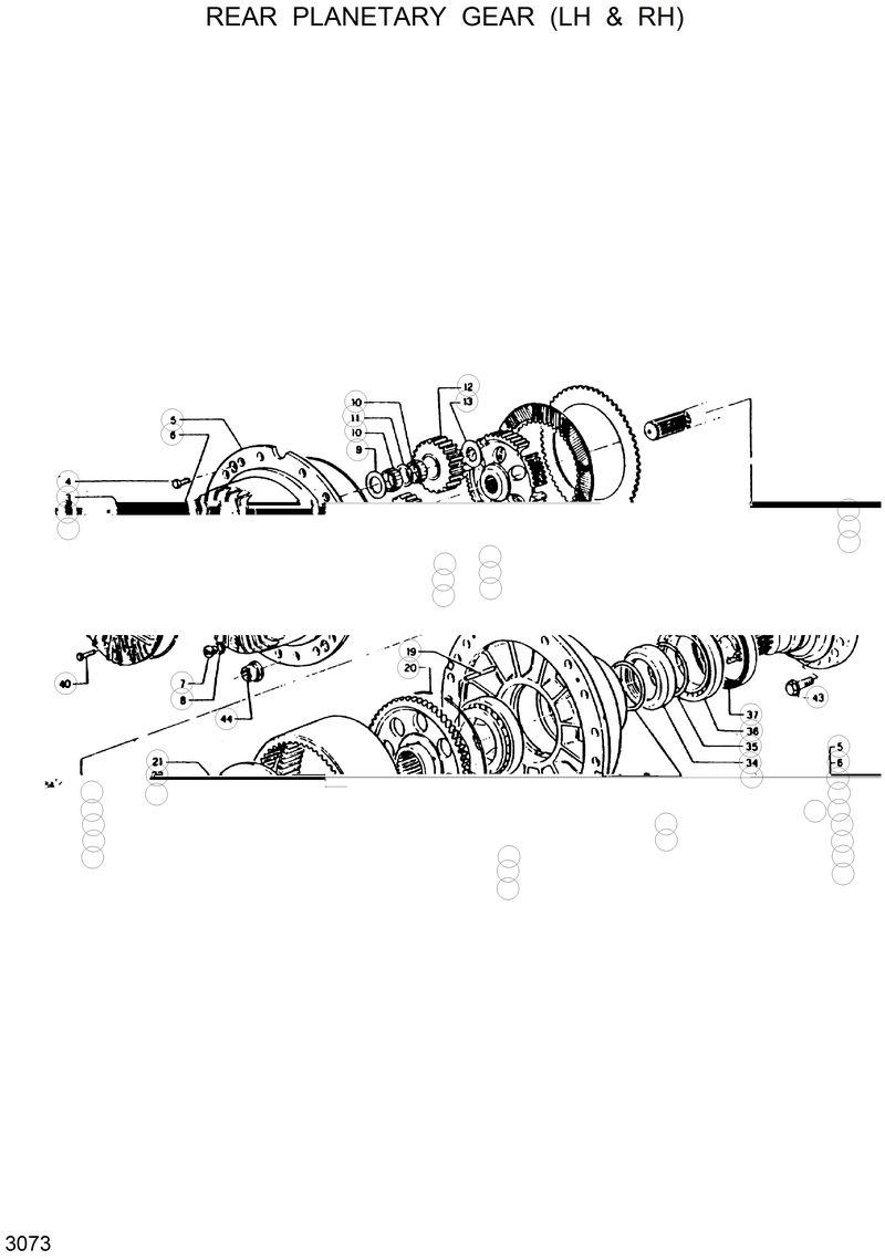 Схема запчастей Hyundai HL25C - REAR PLANETARY GEAR(LH &amp; RH) 