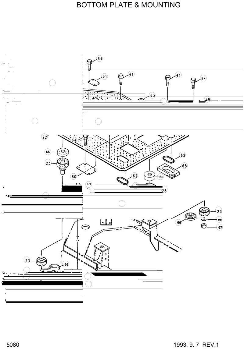 Схема запчастей Hyundai HL25C - BOTTOM PLATE &amp; MOUTING 