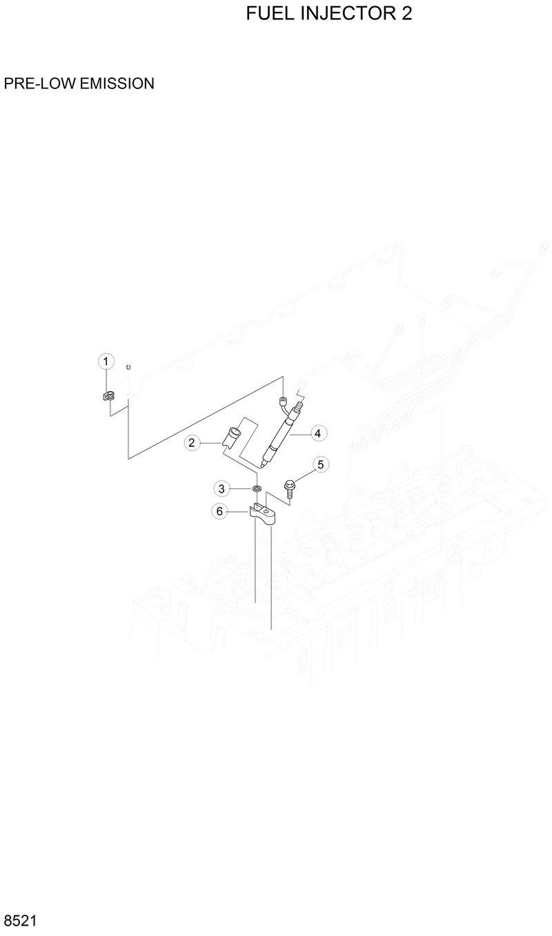 Схема запчастей Hyundai HL25C - FUEL INJECTOR 