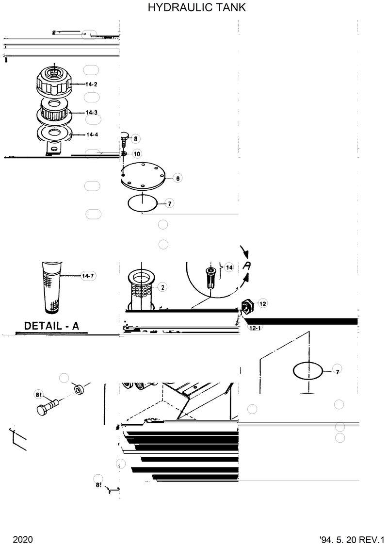 Схема запчастей Hyundai HL35C - HYDRAULIC TANK 