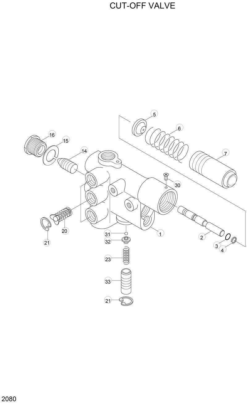 Схема запчастей Hyundai HL35C - CUT-OFF VALVE 