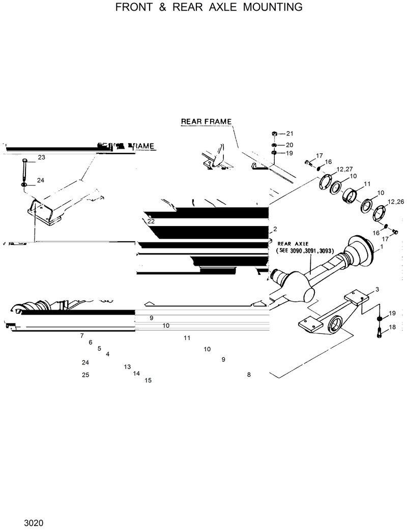 Схема запчастей Hyundai HL35C - FRONT &amp; REAR AXLE MOUNTING 