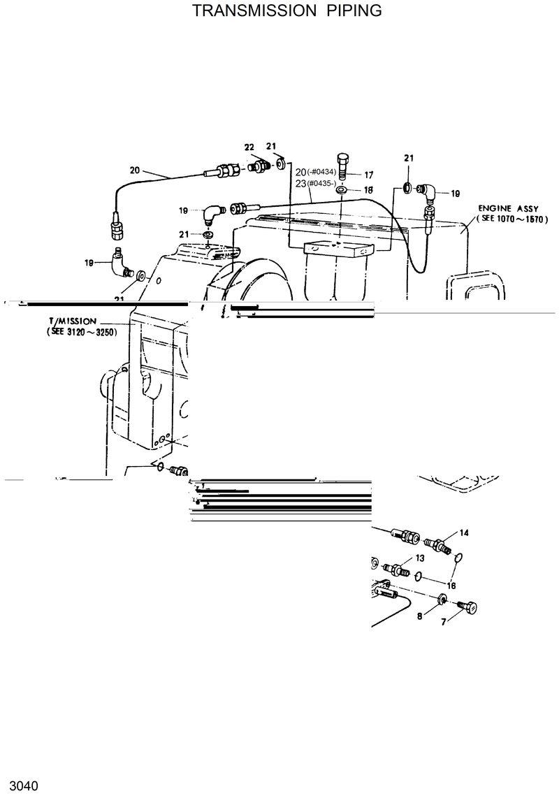 Схема запчастей Hyundai HL35C - TRANSMISSION PIPING 