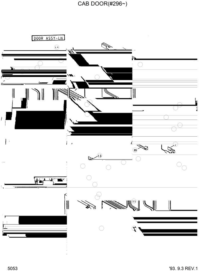 Схема запчастей Hyundai HL35C - CAB DOOR(#0296-) 