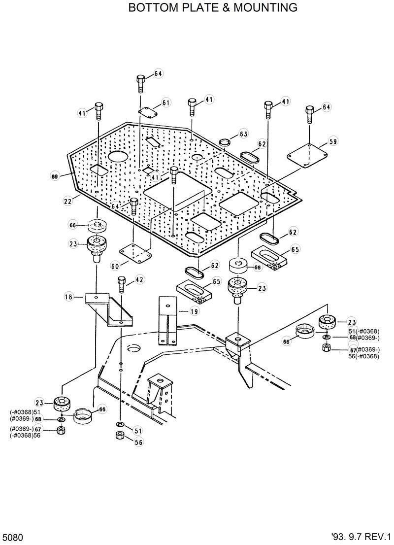 Схема запчастей Hyundai HL35C - BOTTOM PLATE &amp; MOUNTING 