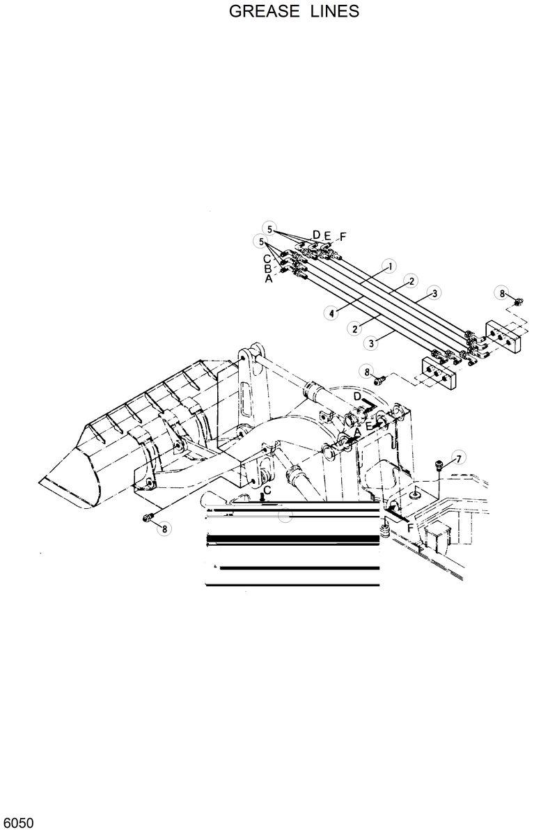 Схема запчастей Hyundai HL35C - FRONT GREASE LINES 