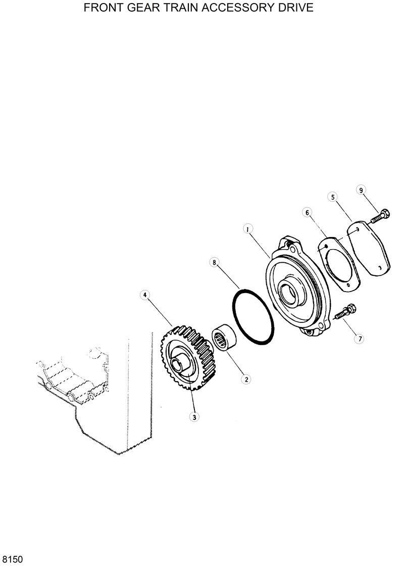 Схема запчастей Hyundai HL35C - FRONT GEAR TRAIN ACC DRIVE 